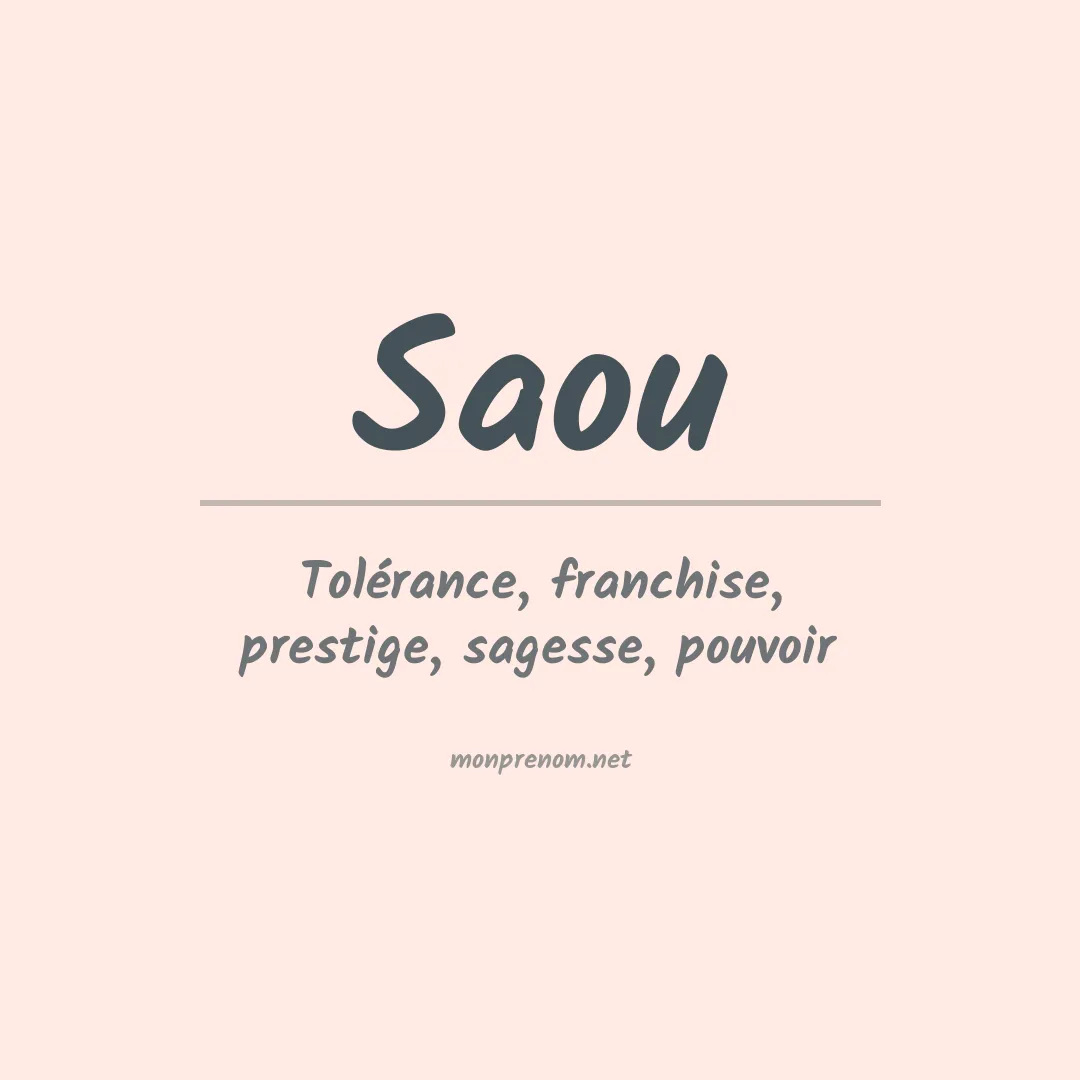 Signification du prénom Saou