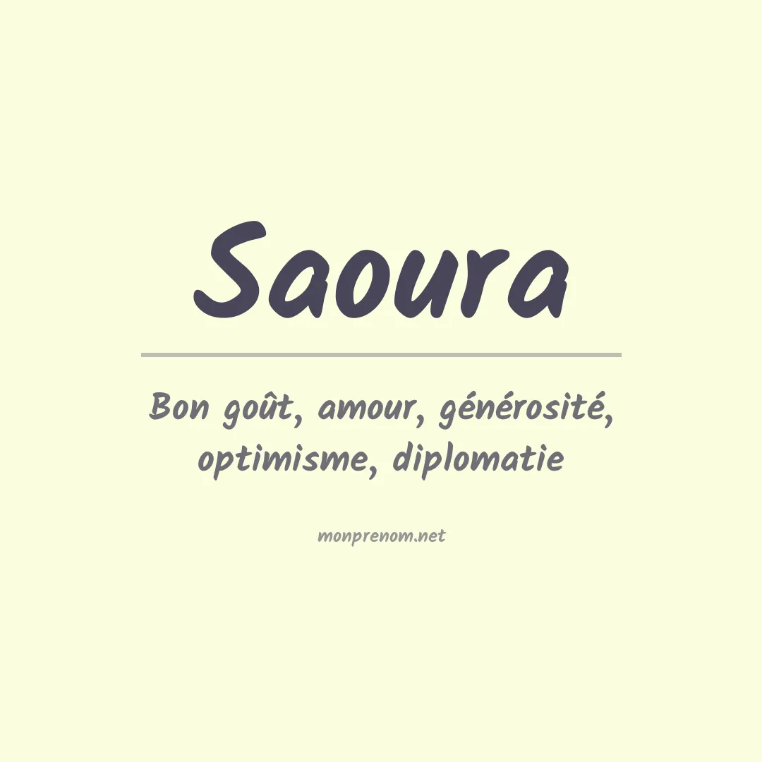 Signification du prénom Saoura