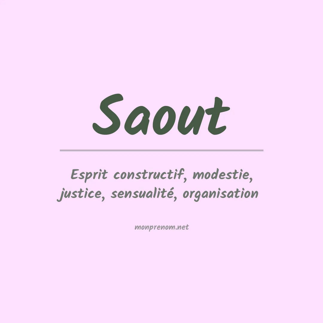 Signification du prénom Saout