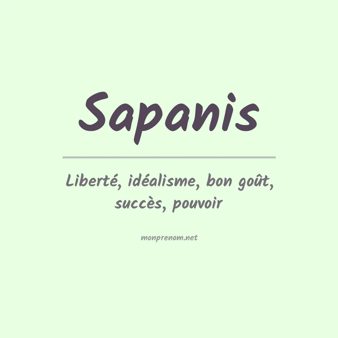 Signification du prénom Sapanis