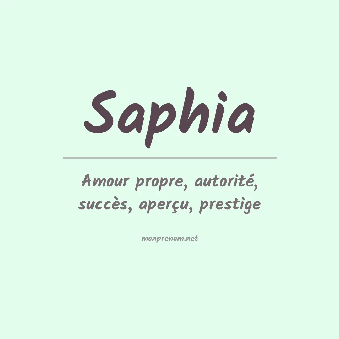 Prénom Saphia