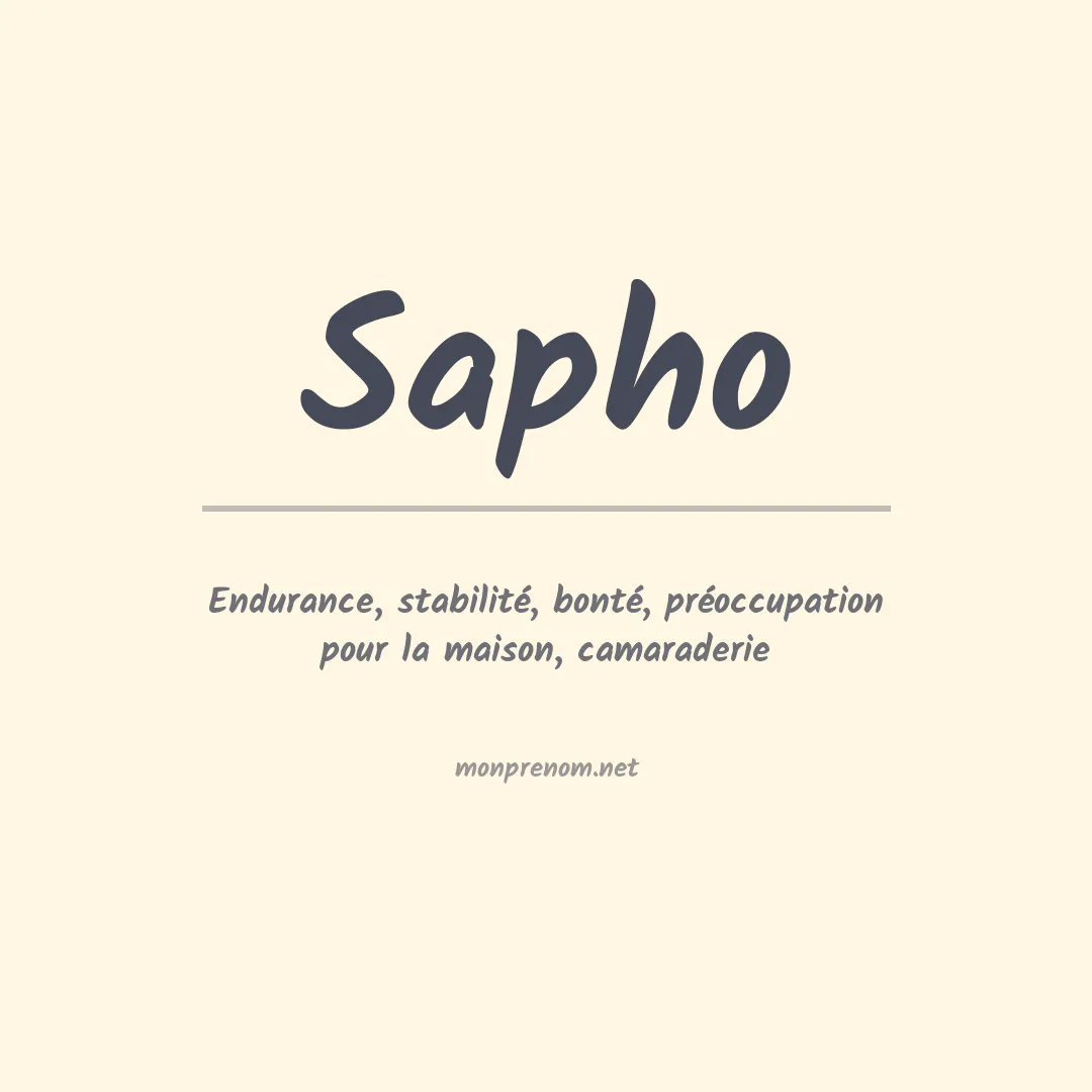 Signification du prénom Sapho