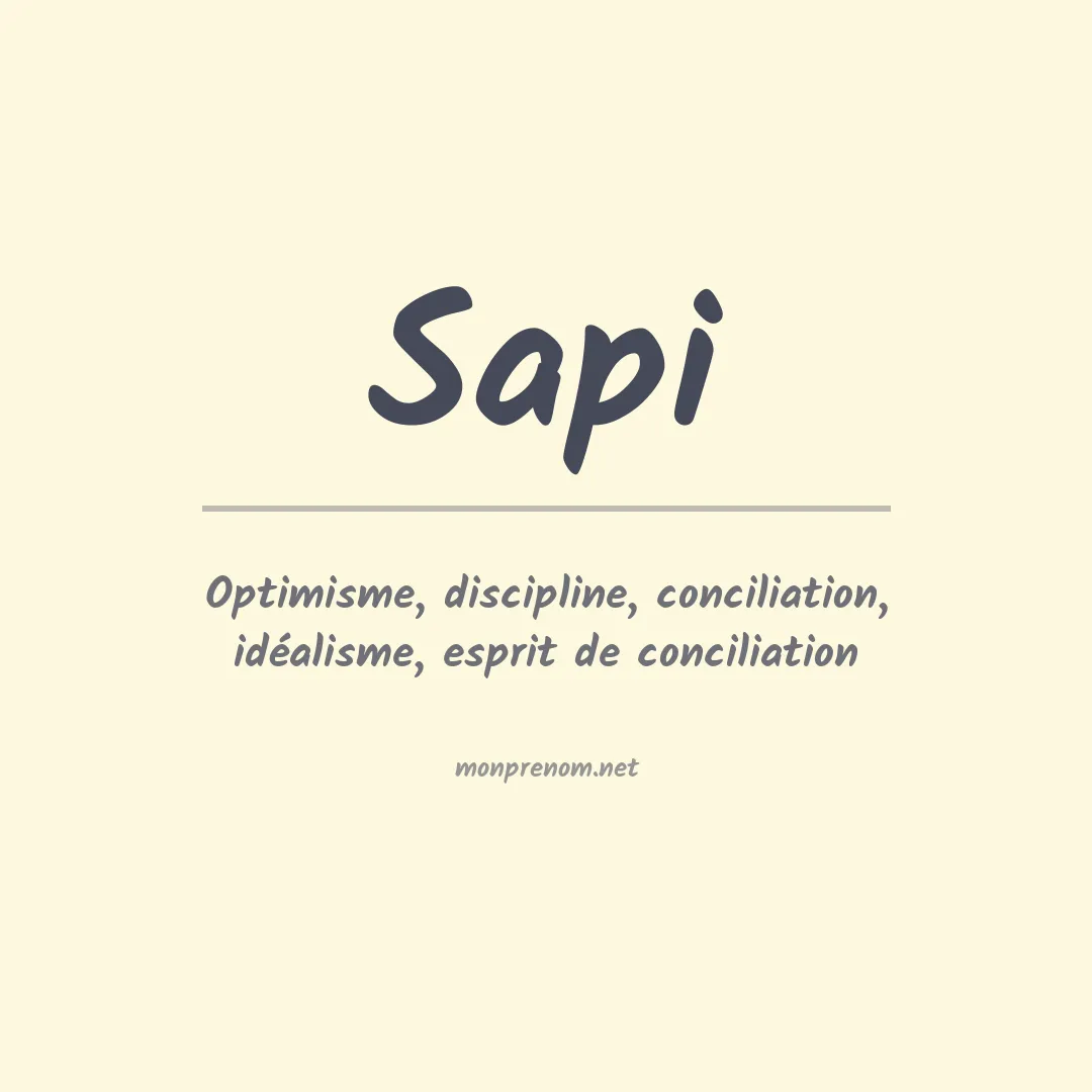 Signification du prénom Sapi