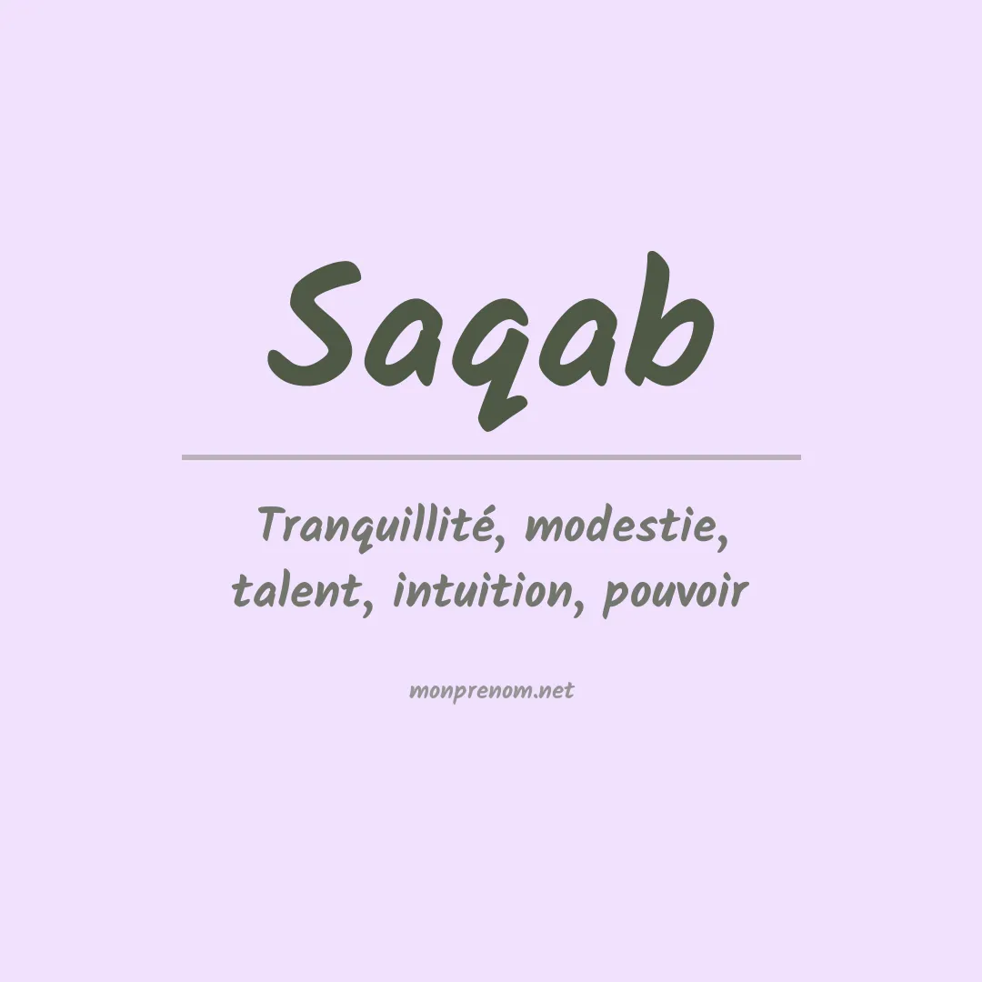 Signification du prénom Saqab