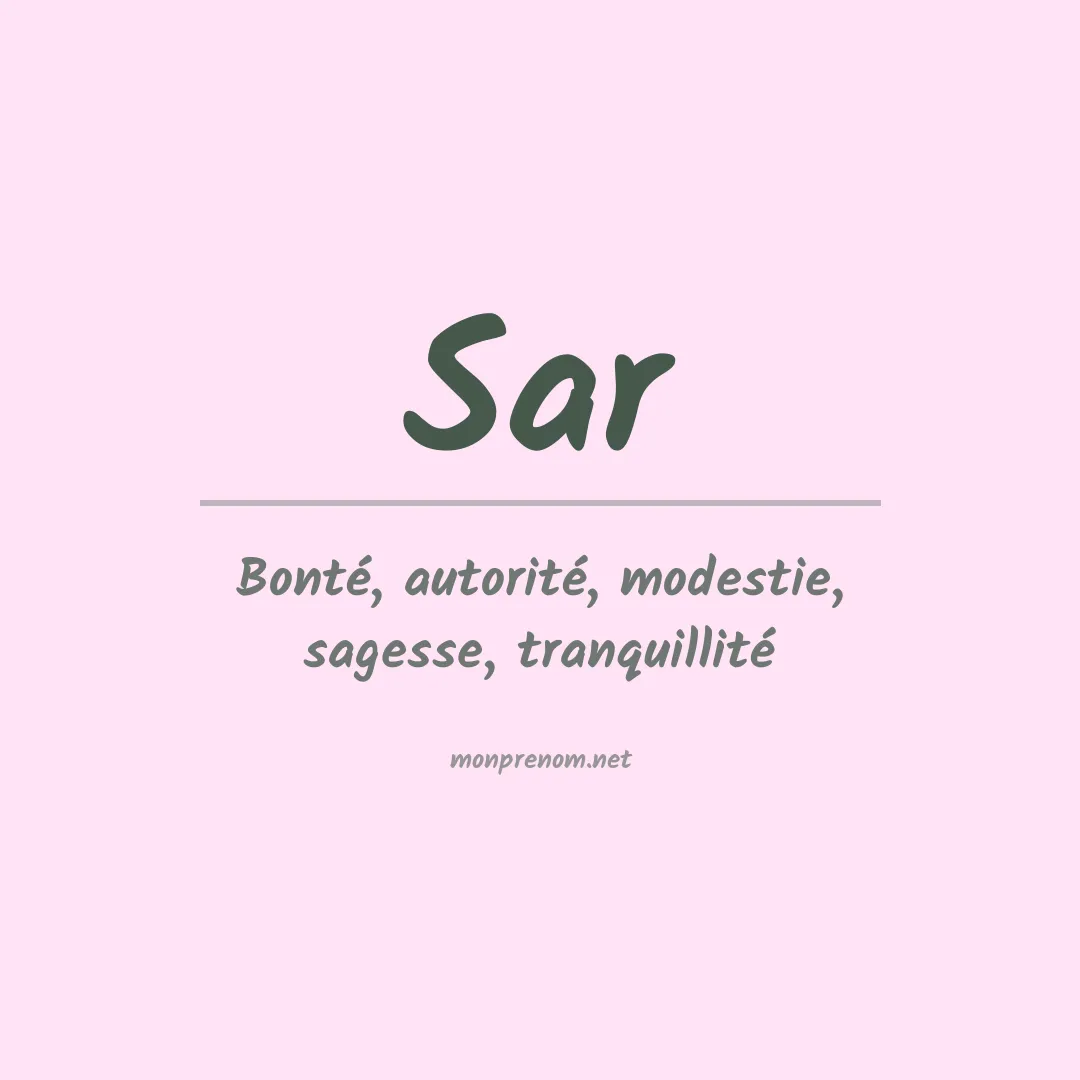 Prénom Sar