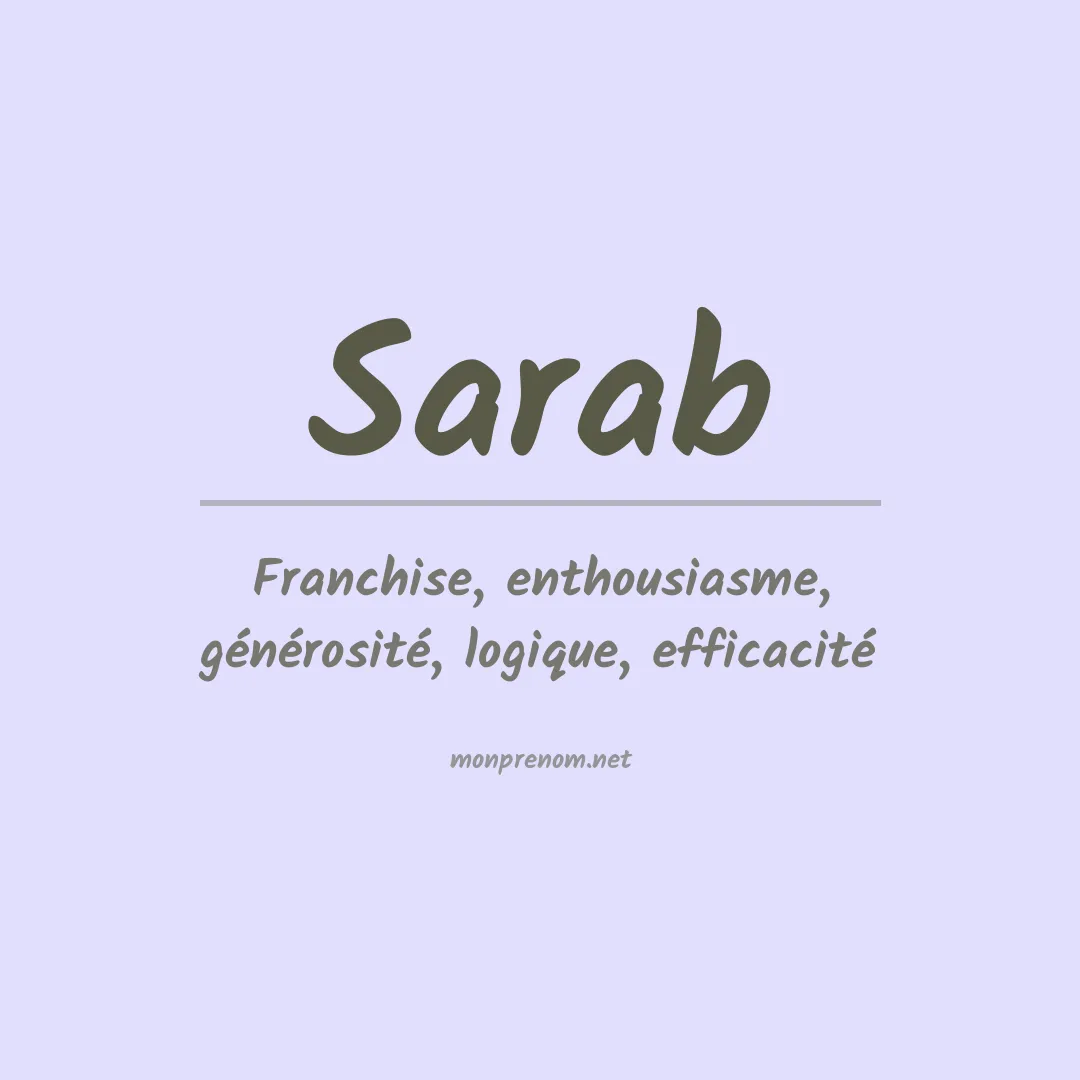 Signification du prénom Sarab