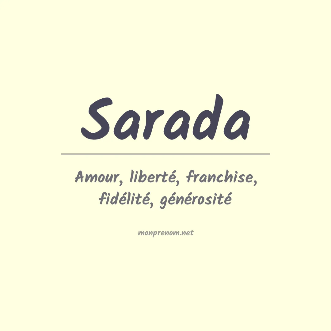 Signification du prénom Sarada