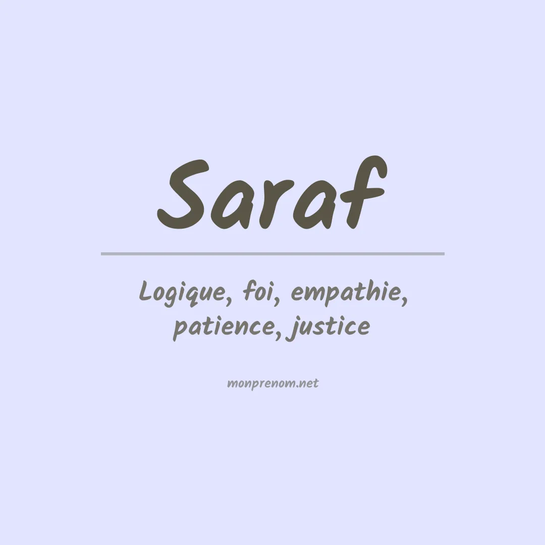 Signification du prénom Saraf