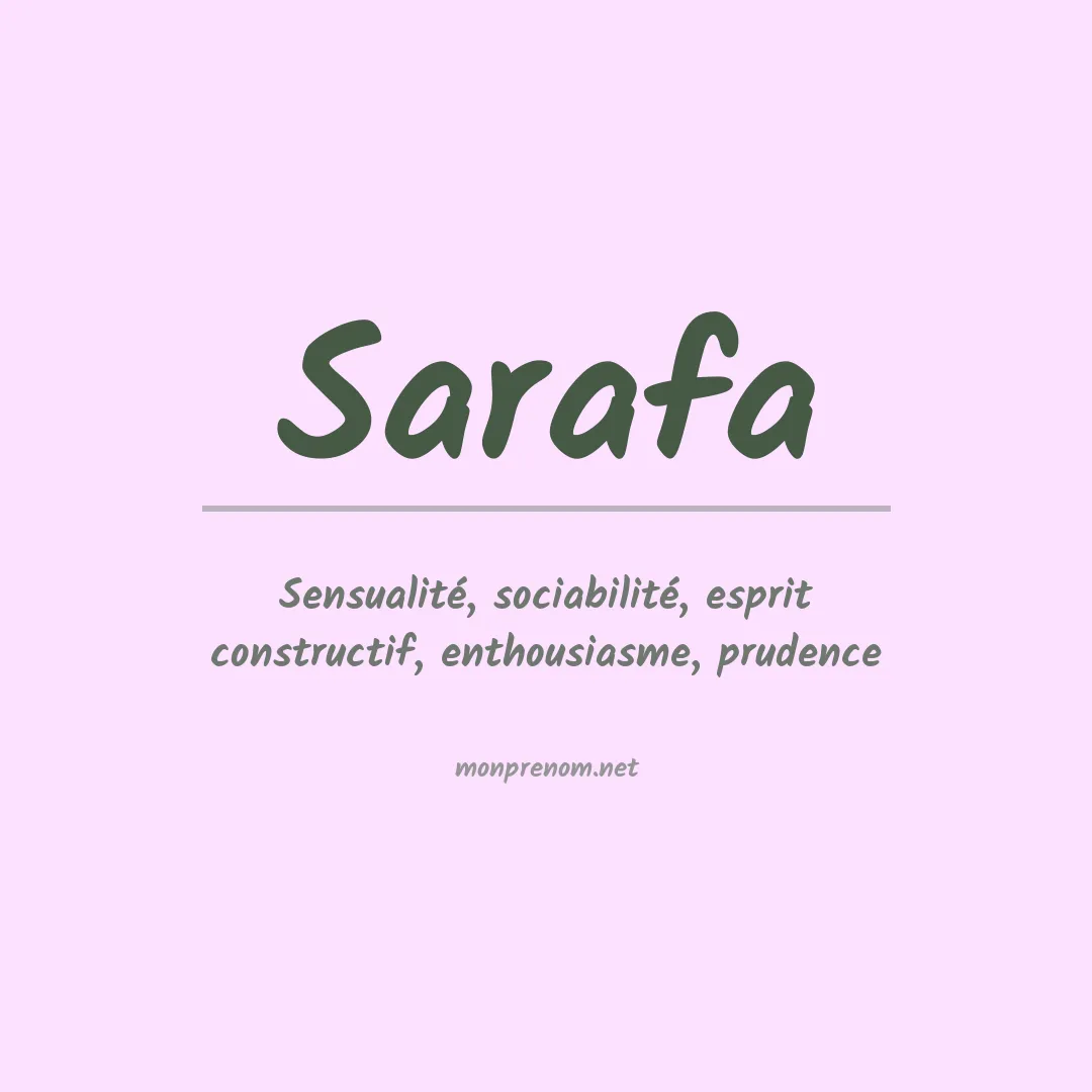 Signification du prénom Sarafa