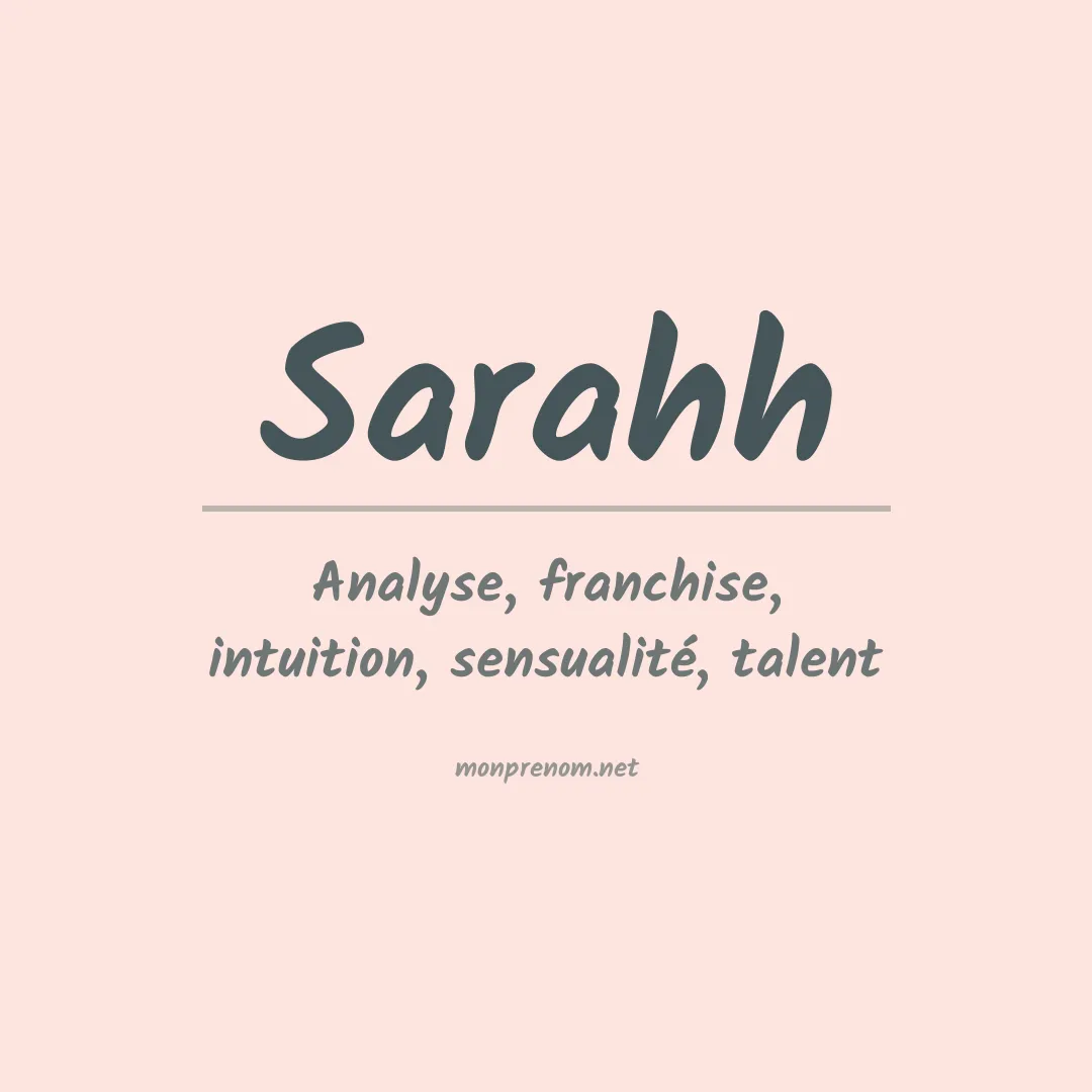 Signification du prénom Sarahh