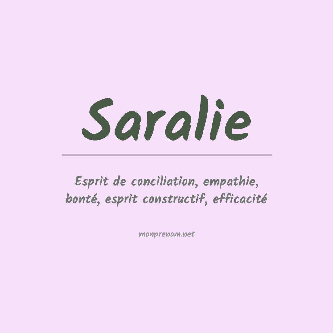 Signification du prénom Saralie