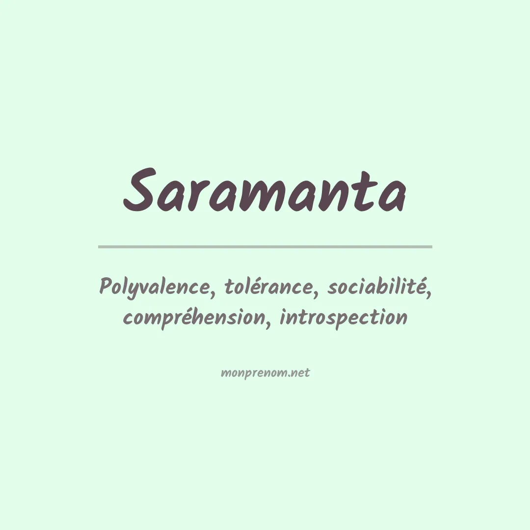 Signification du prénom Saramanta