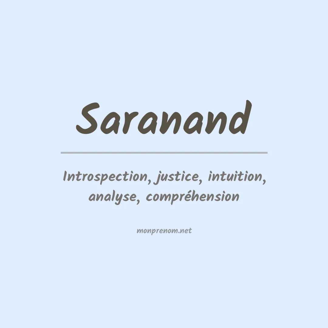 Signification du prénom Saranand