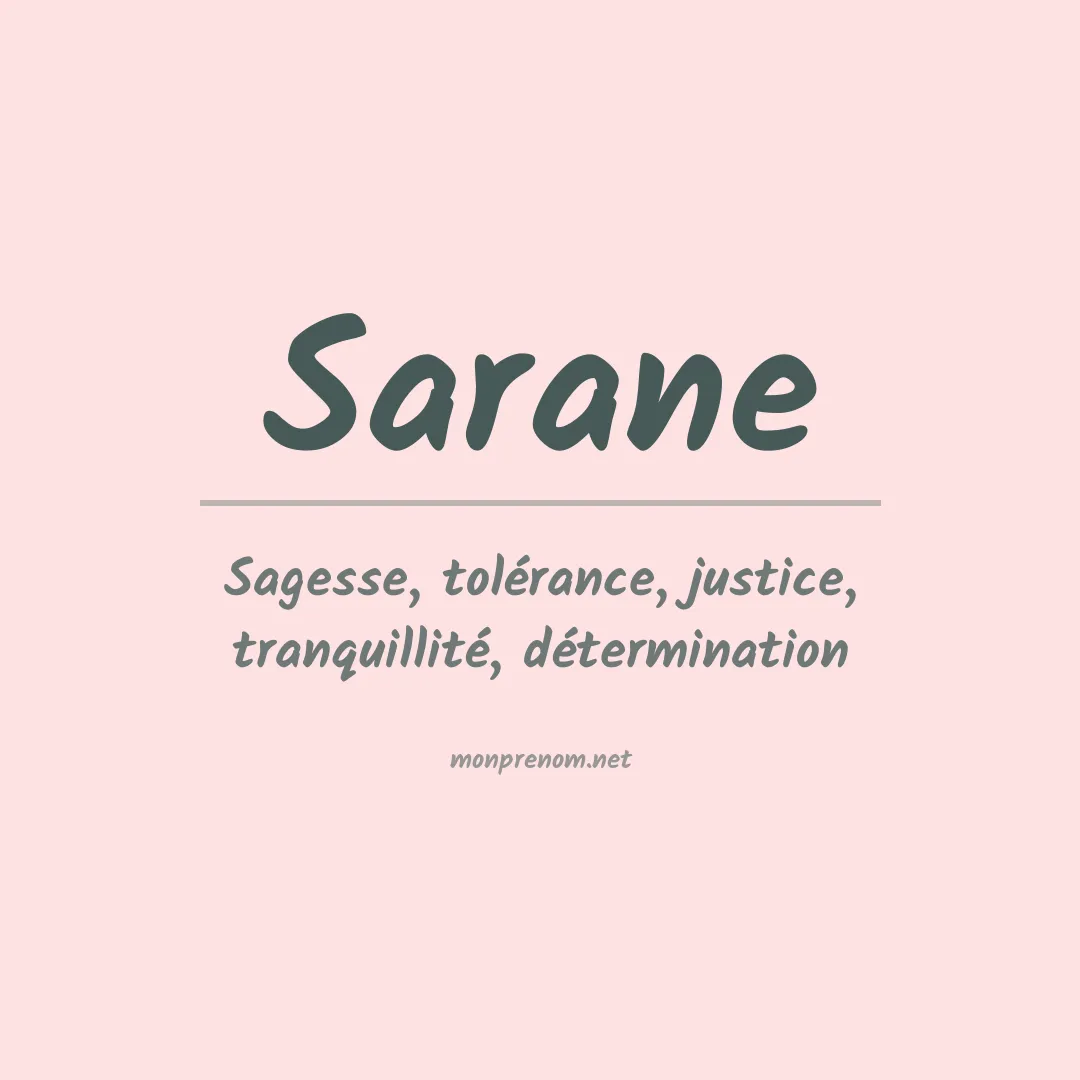 Signification du prénom Sarane