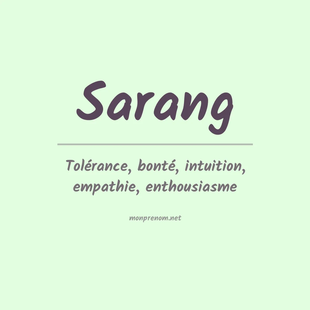 Signification du prénom Sarang