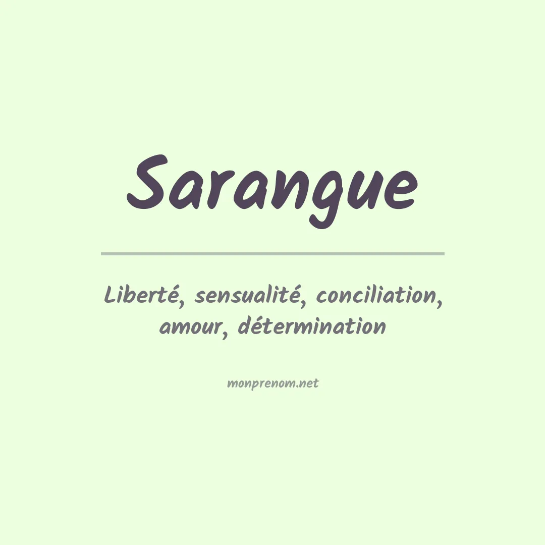 Signification du prénom Sarangue