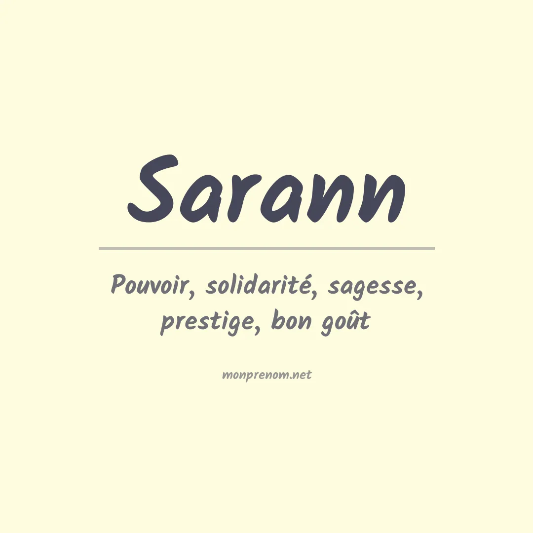 Signification du prénom Sarann
