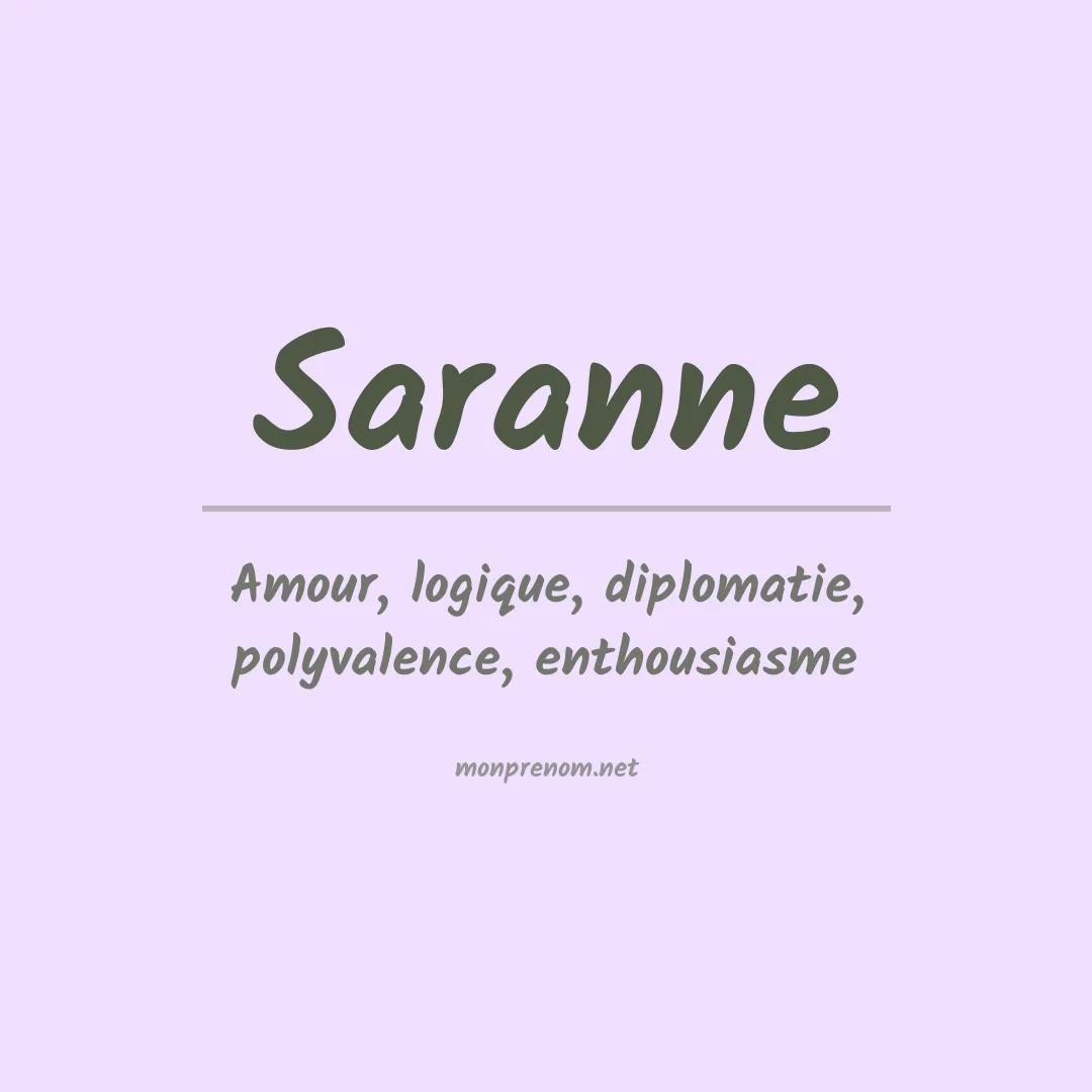 Signification du prénom Saranne