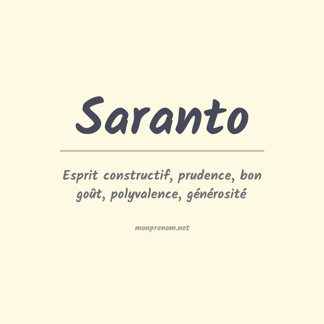Signification du prénom Saranto