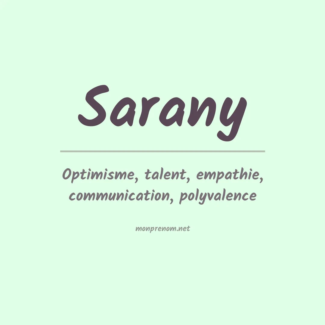 Signification du prénom Sarany