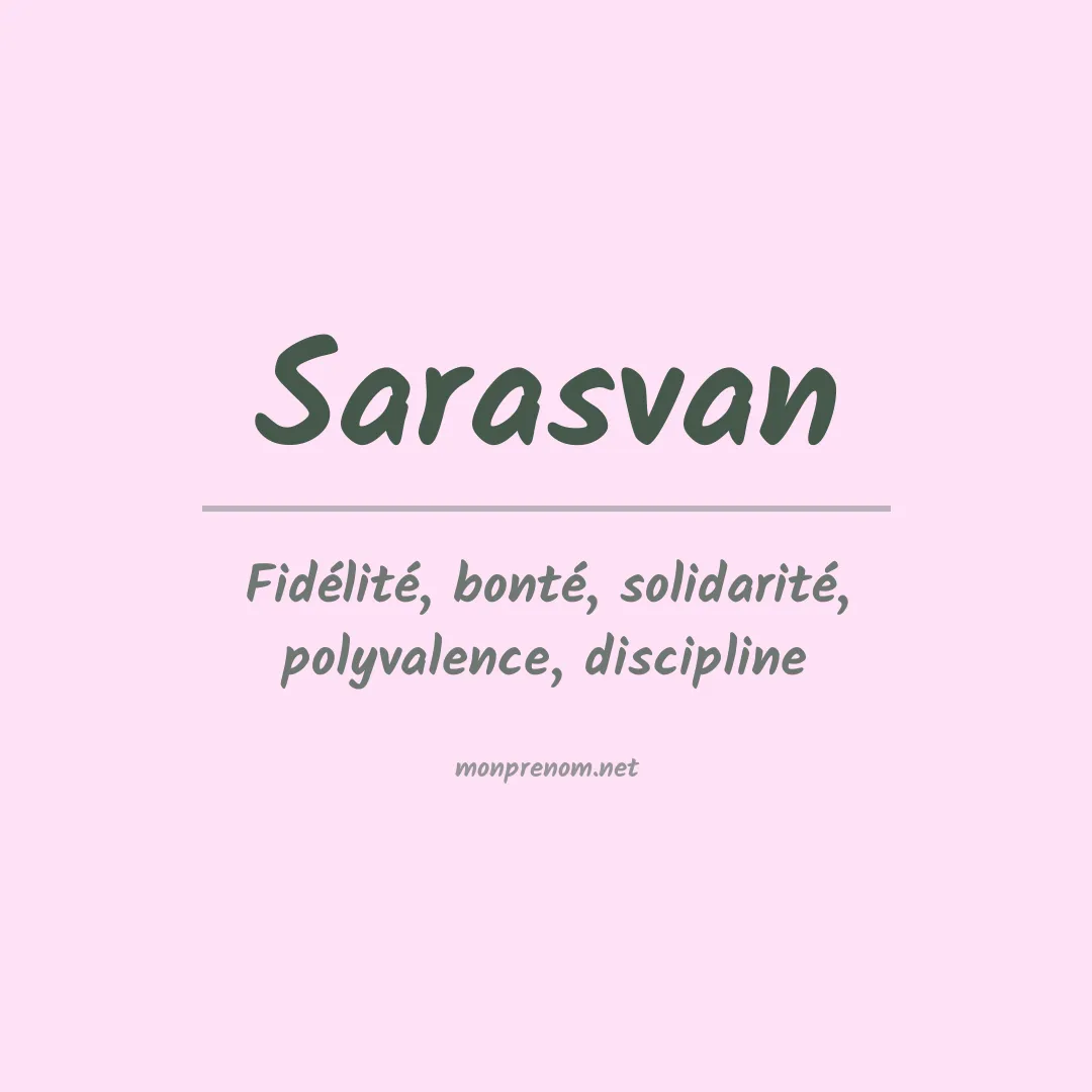 Signification du prénom Sarasvan