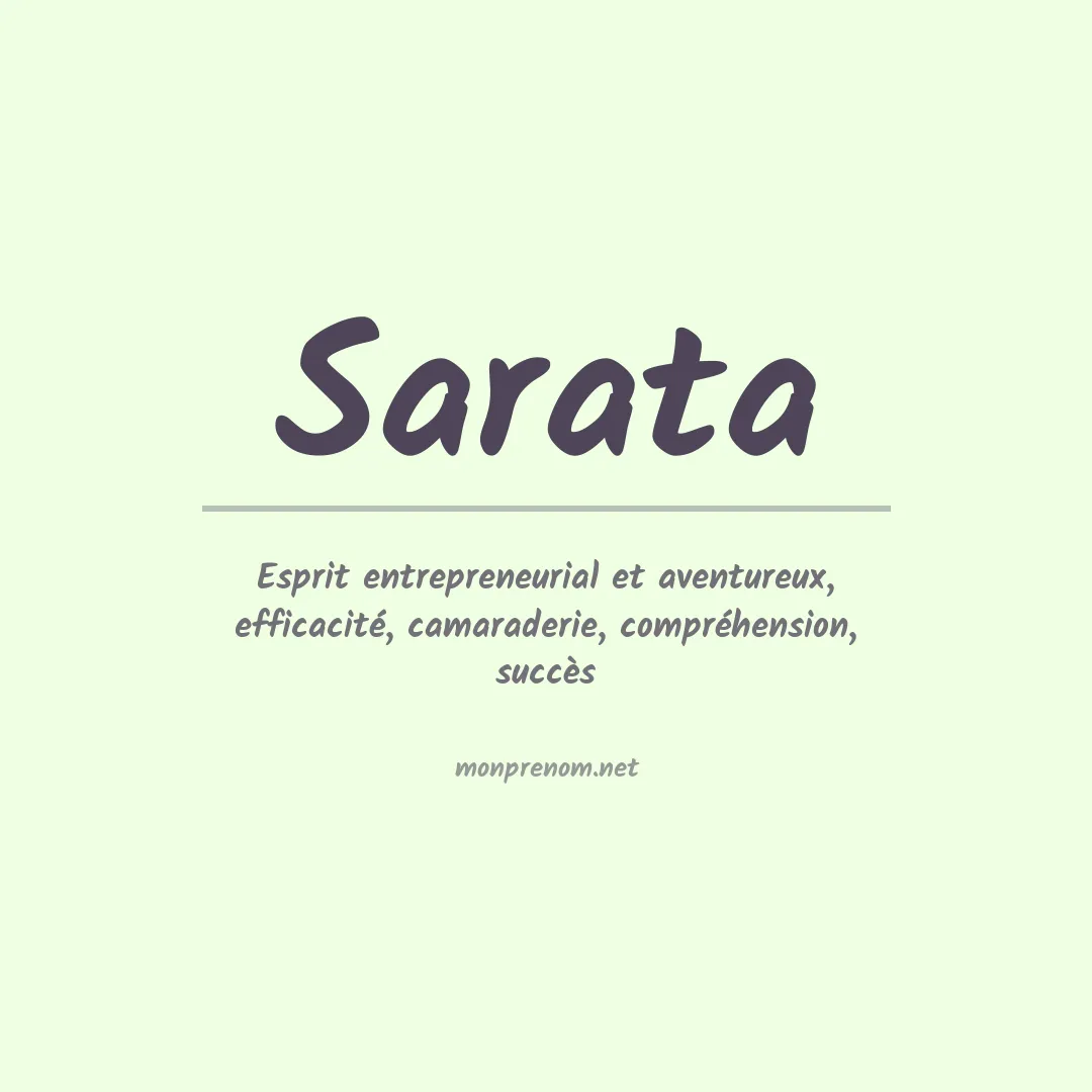 Signification du prénom Sarata