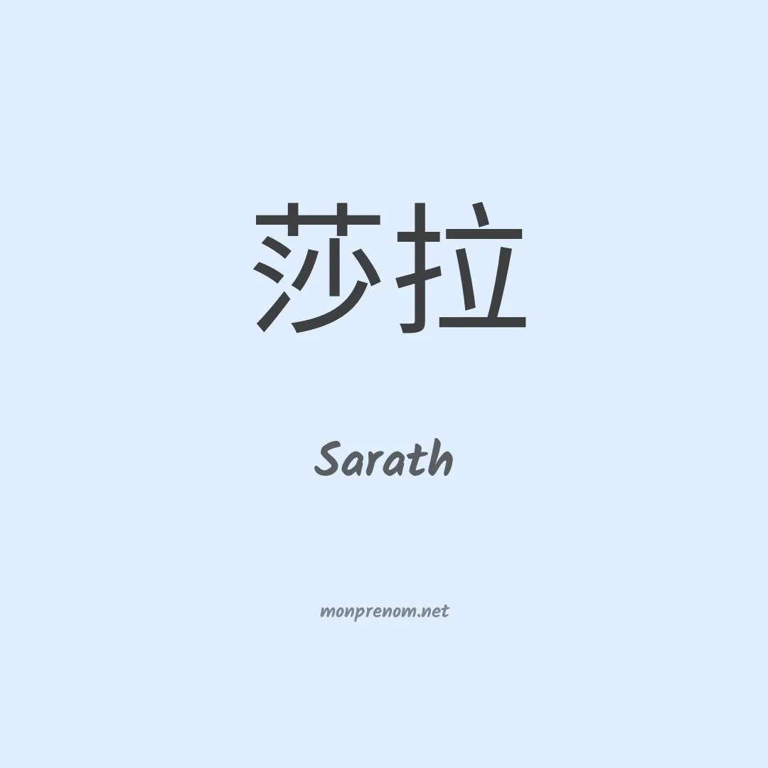Sarath en chinois