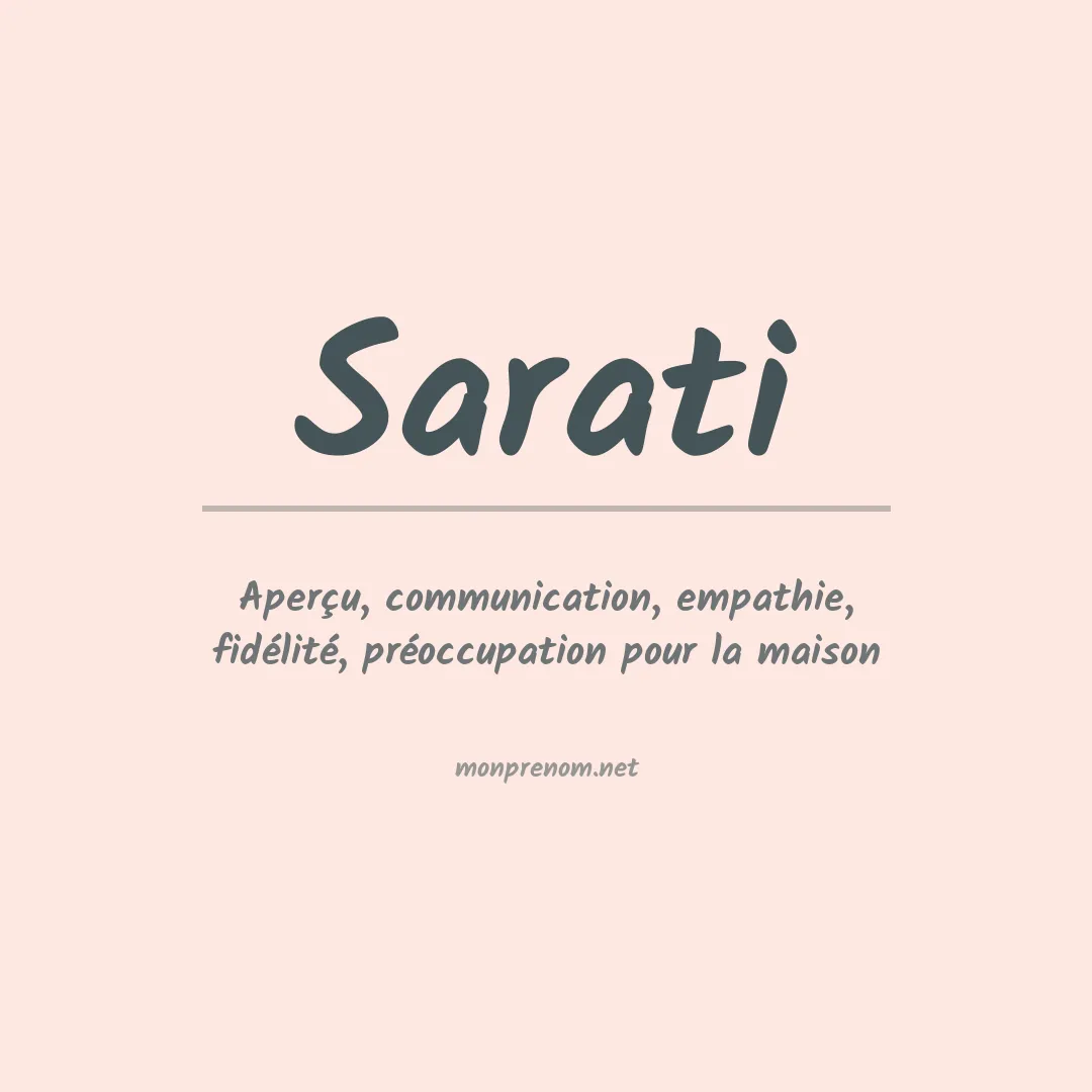 Signification du prénom Sarati