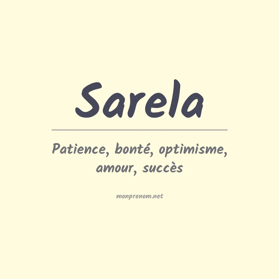 Prénom Sarela