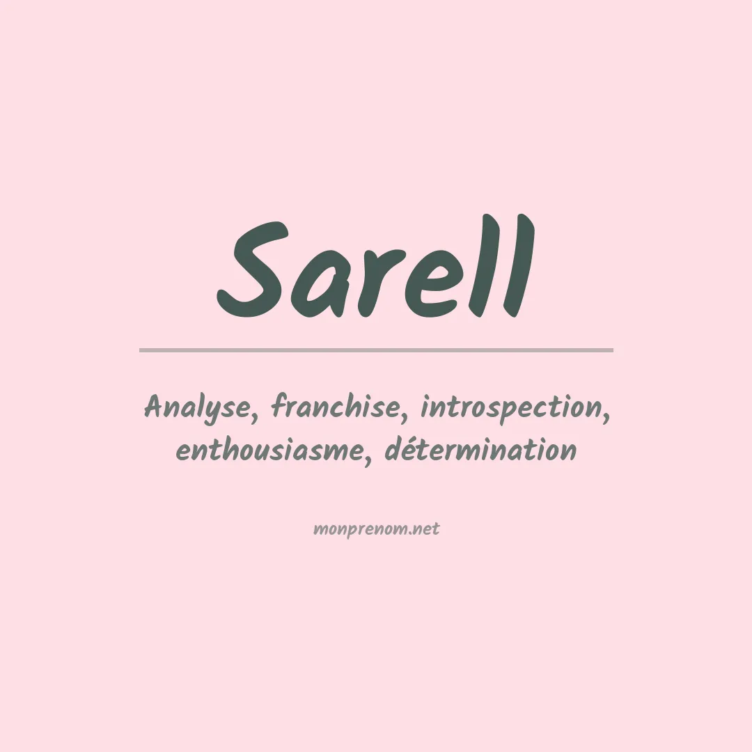 Signification du prénom Sarell