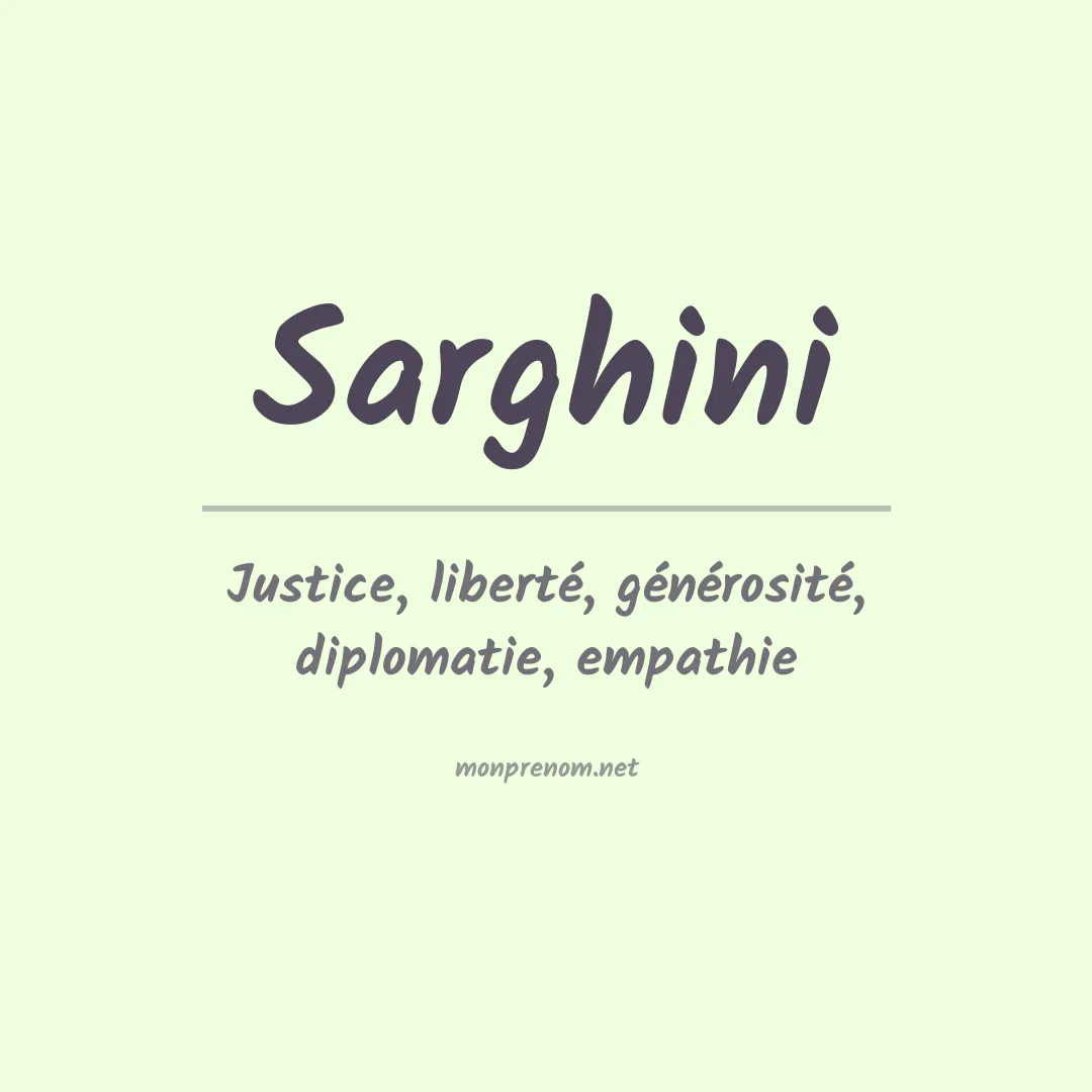 Signification du prénom Sarghini