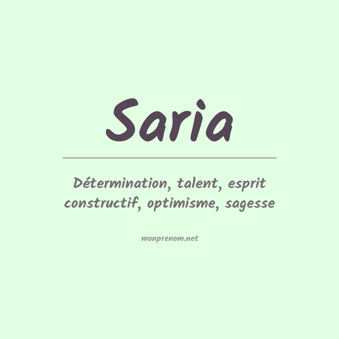 Signification du prénom Saria