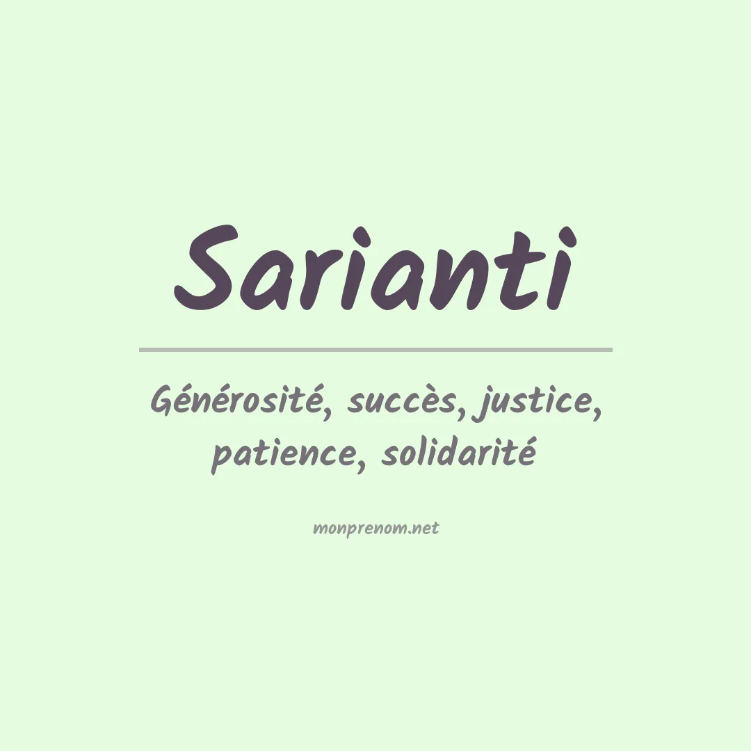 Signification du prénom Sarianti