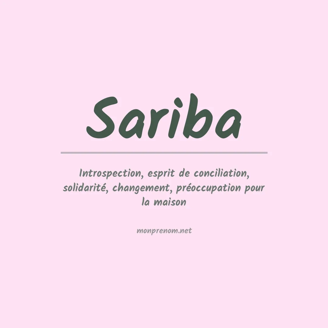 Signification du prénom Sariba