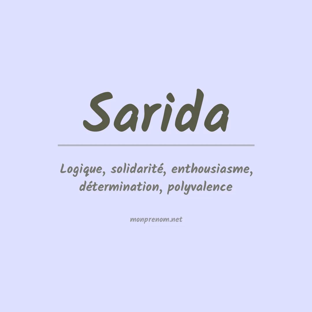 Signification du prénom Sarida