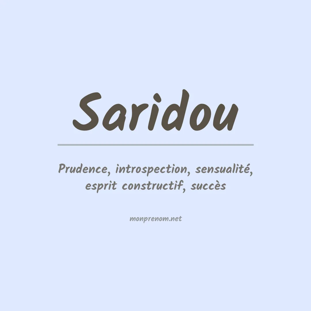 Signification du prénom Saridou