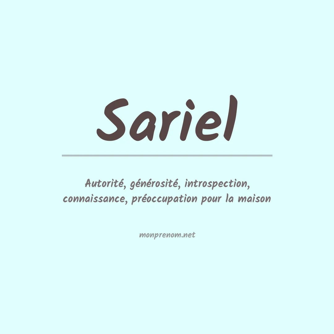 Signification du prénom Sariel
