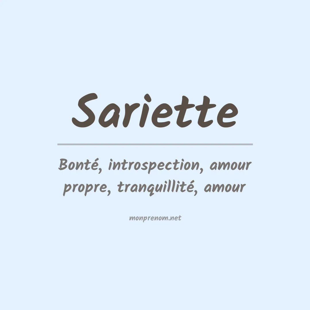 Prénom Sariette