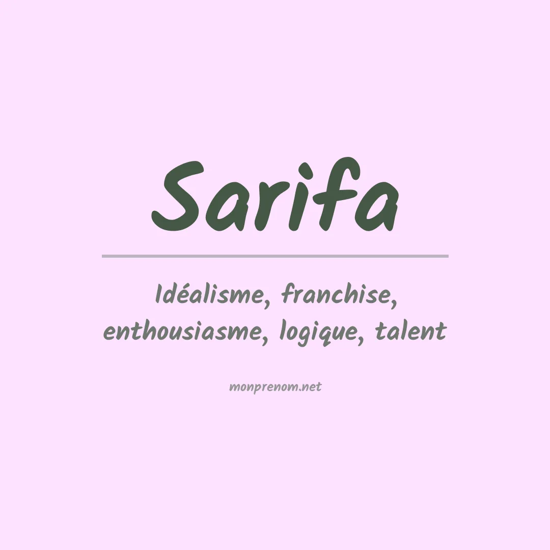 Signification du prénom Sarifa