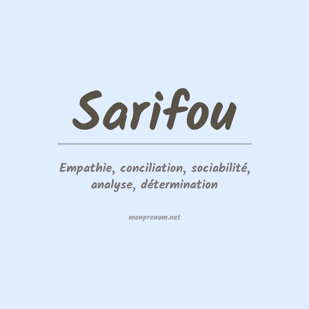 Signification du prénom Sarifou
