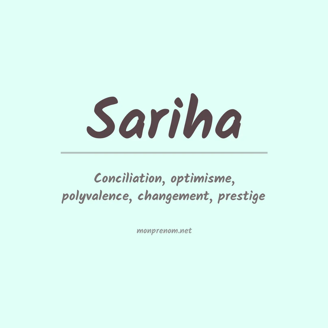 Signification du prénom Sariha
