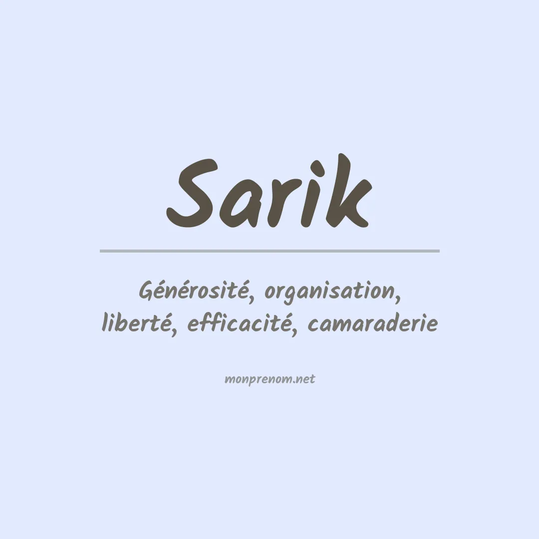 Signification du prénom Sarik