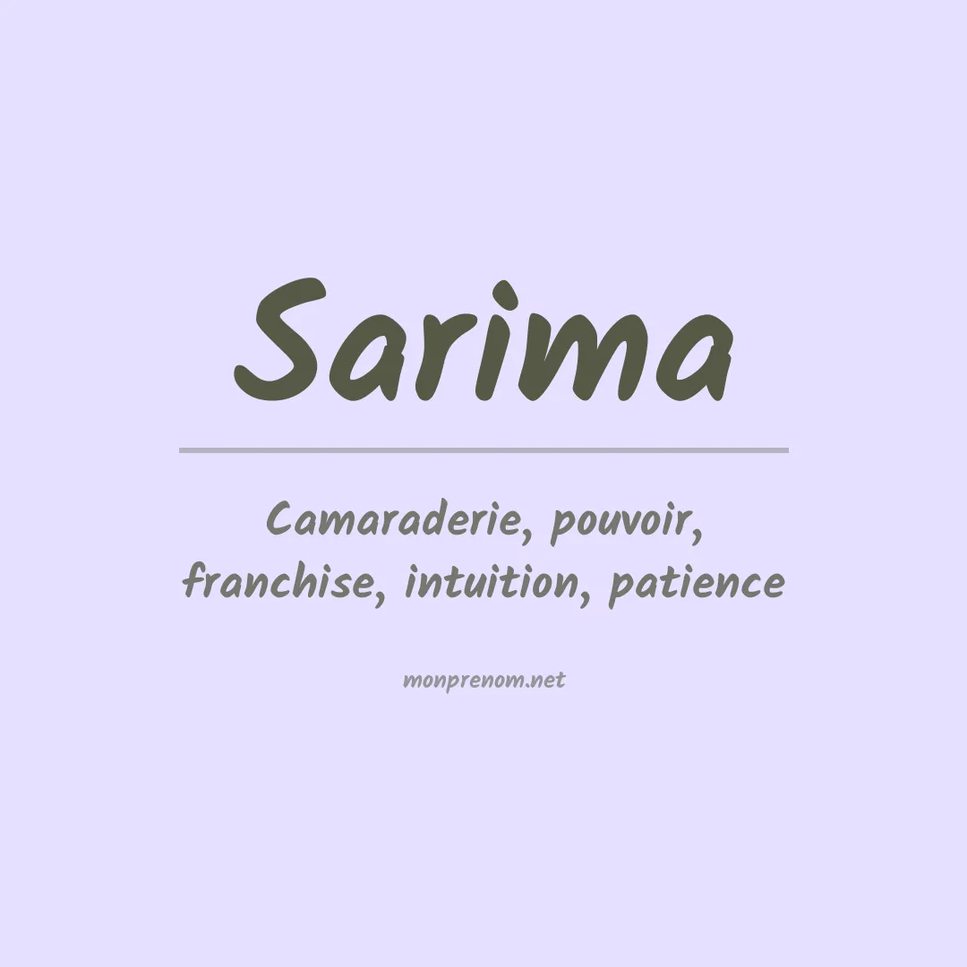 Signification du prénom Sarima
