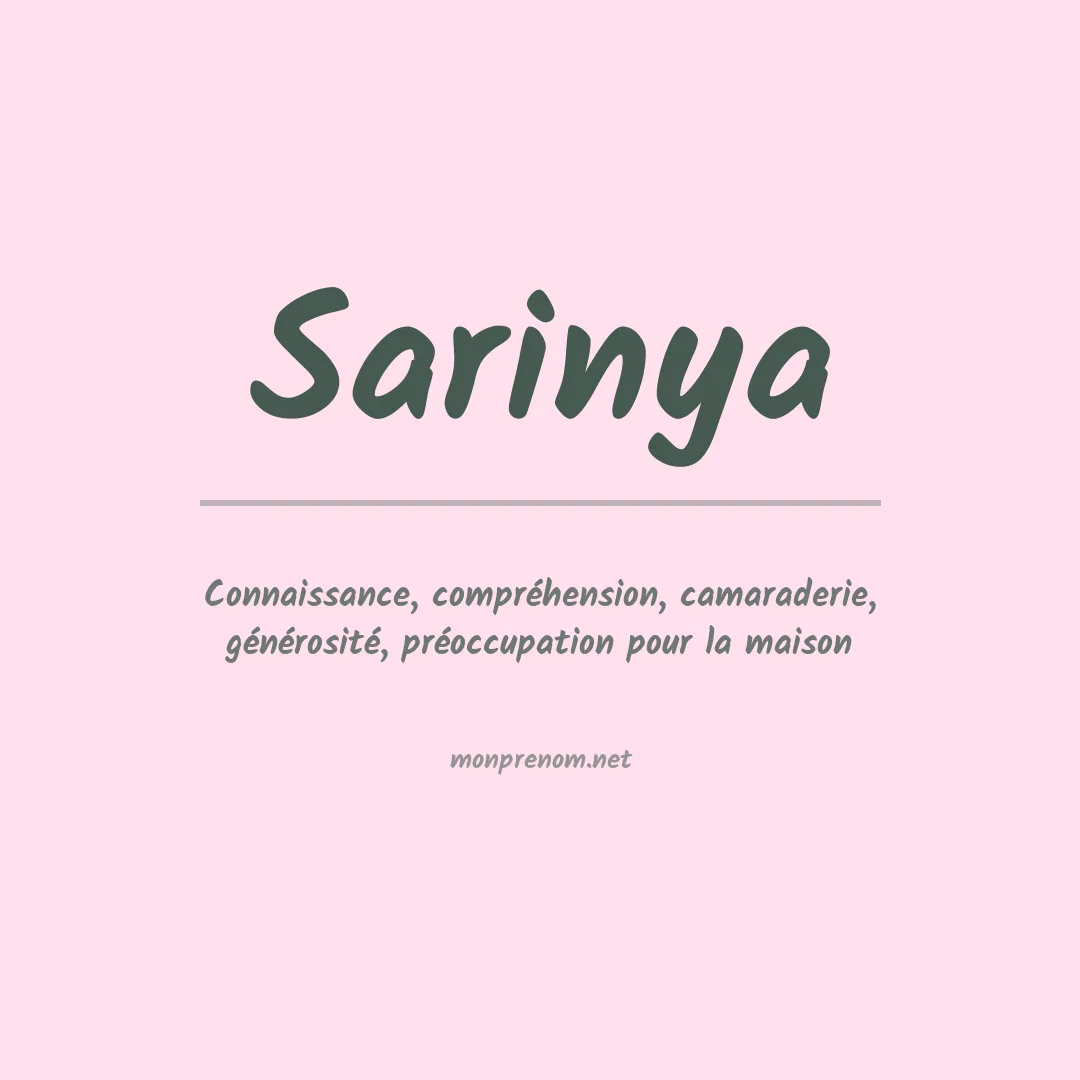 Signification du prénom Sarinya