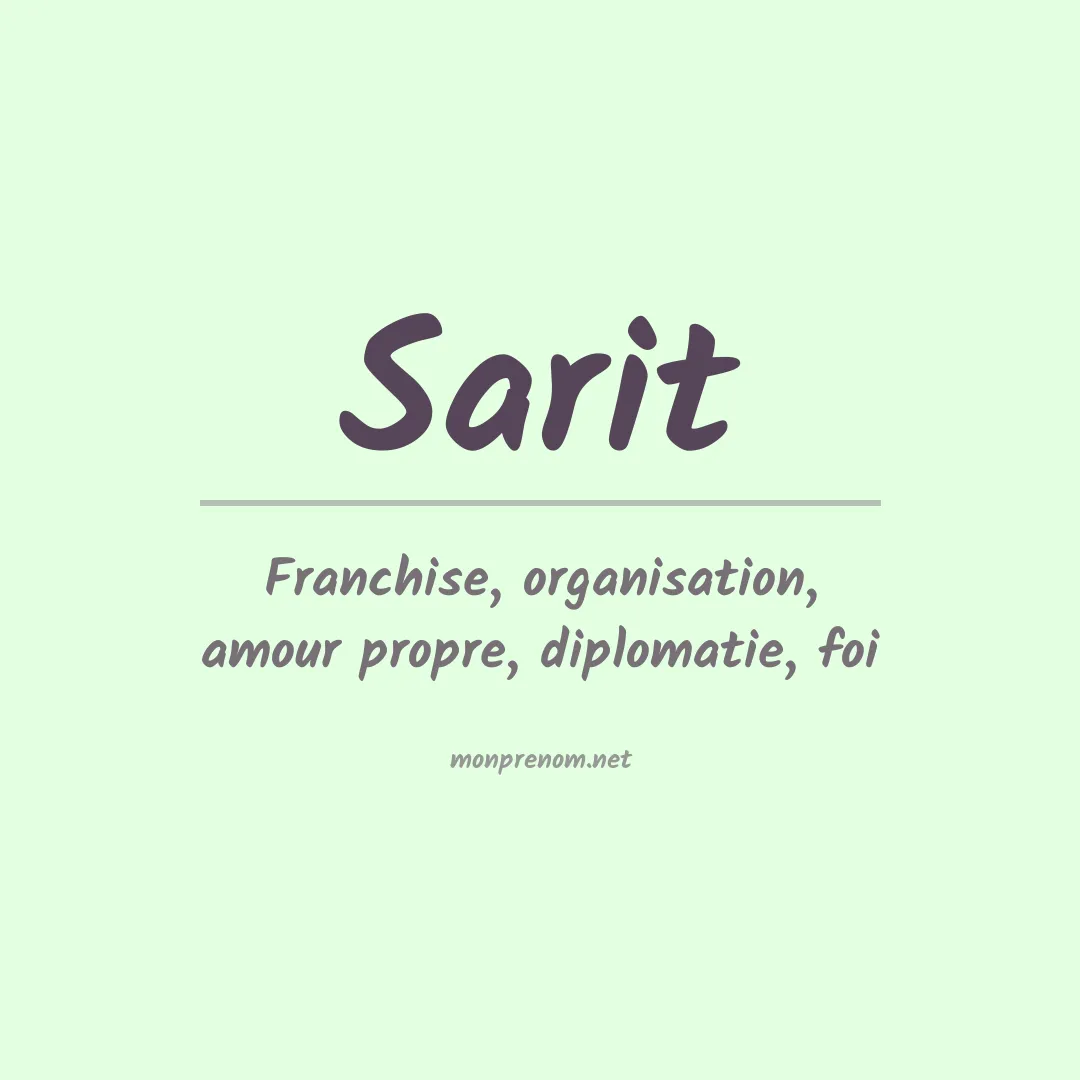 Prénom Sarit