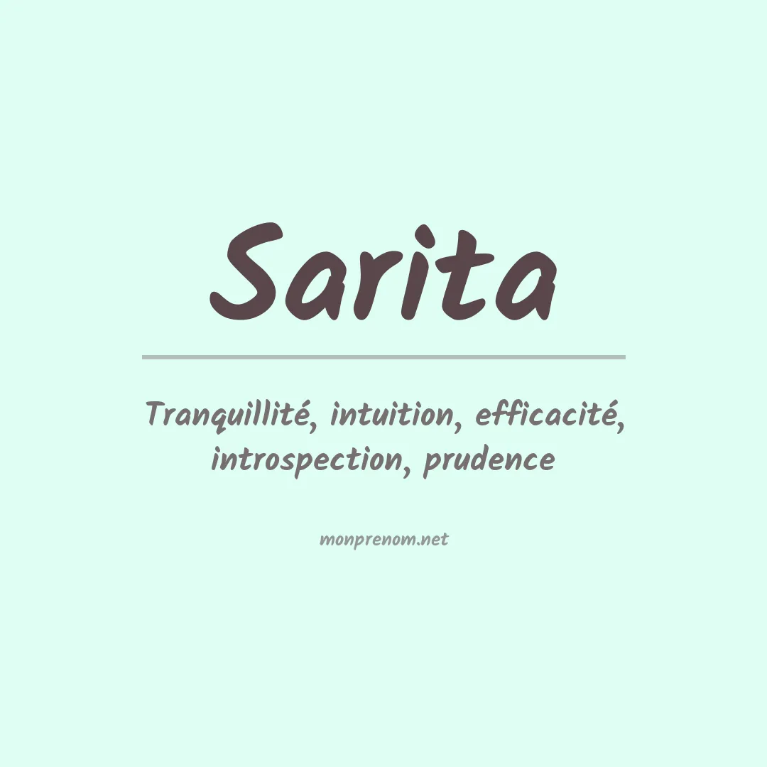 Signification du prénom Sarita