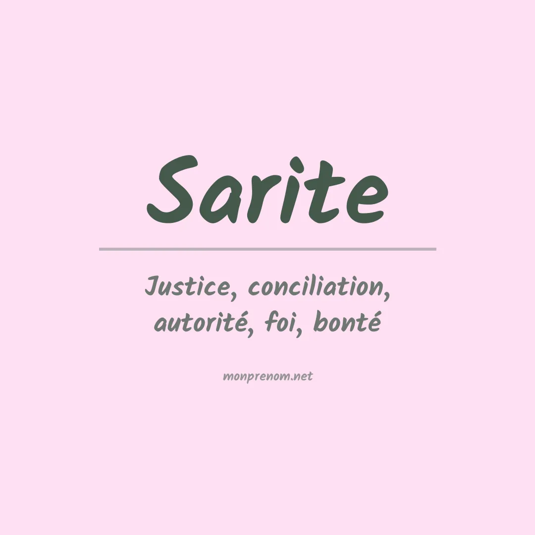 Signification du prénom Sarite