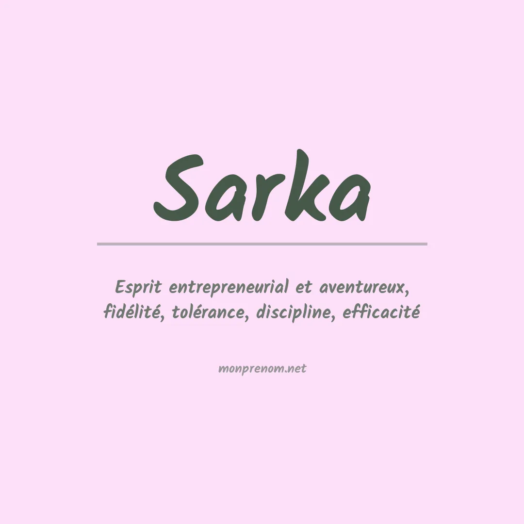 Signification du prénom Sarka