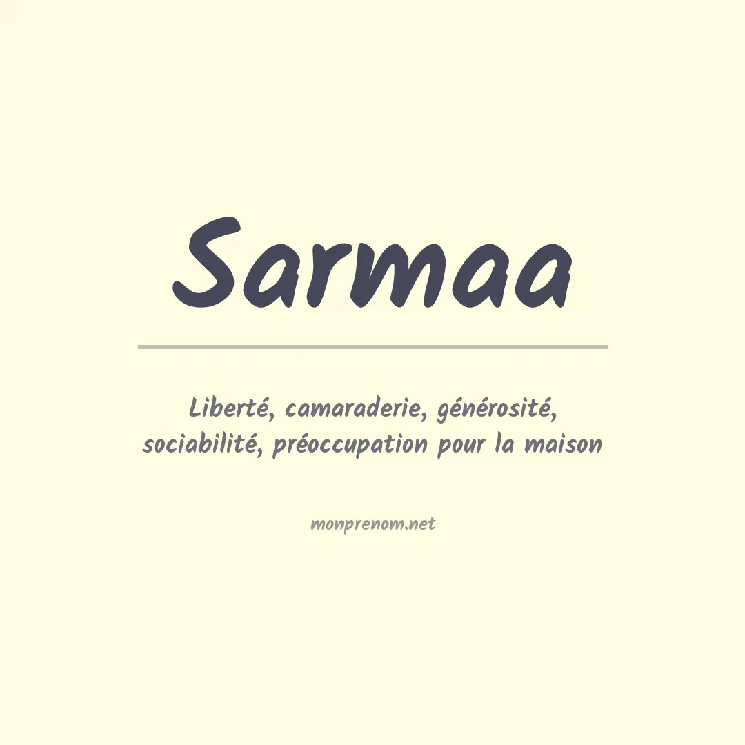 Signification du prénom Sarmaa