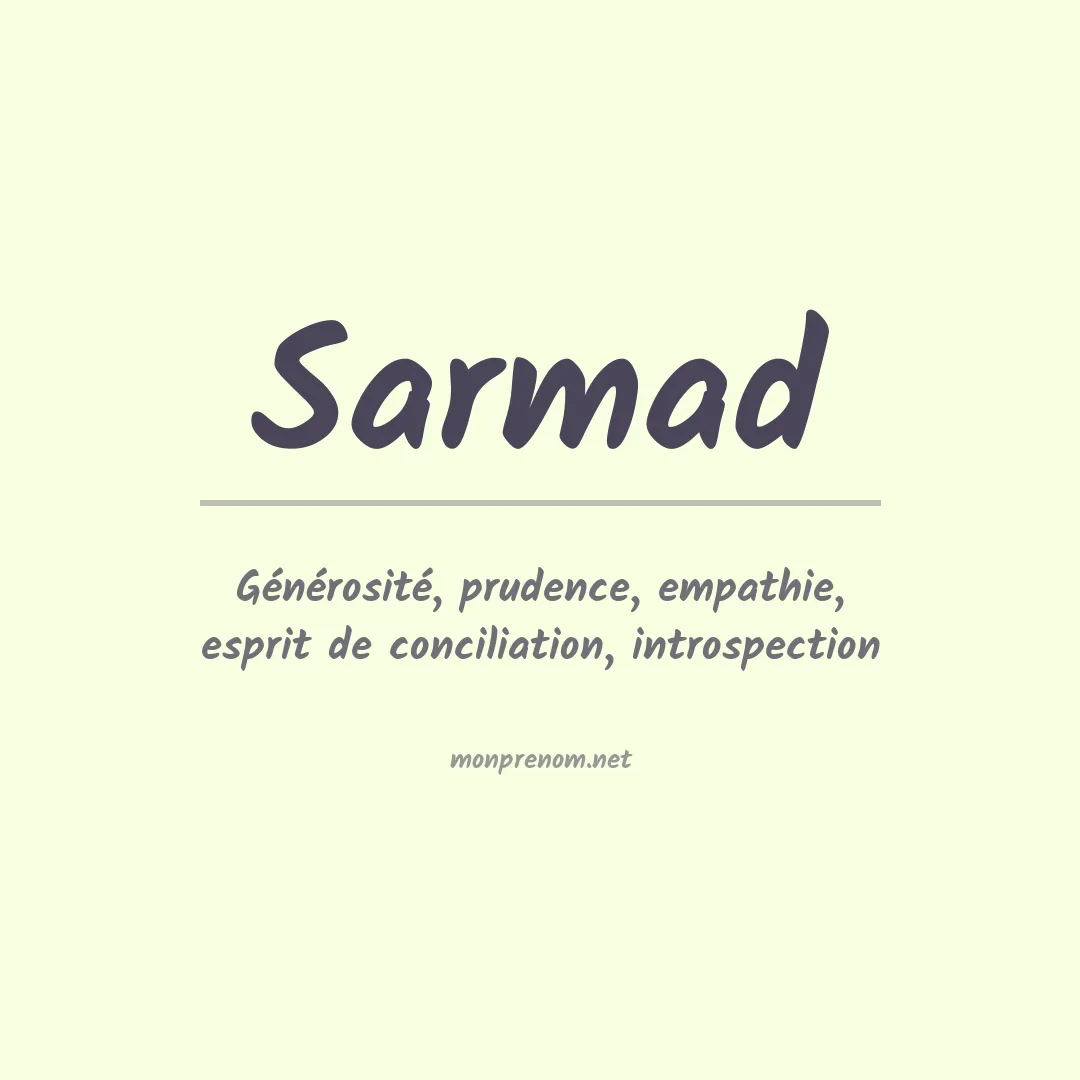 Signification du prénom Sarmad